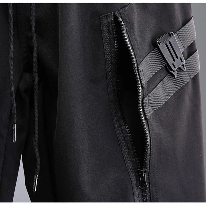 2026 Autumn Tactical Joggers Pants Streetwear Men's Multi-Pockets Cargo Pant Black Utility Work Elastic Waist Casual Trousers