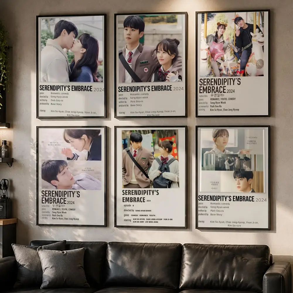 Trending TV Show Serendipity's Embrace Poster No Glue Residue Self-Adhesive Art Poster Wall Decor for Bedroom Living Room