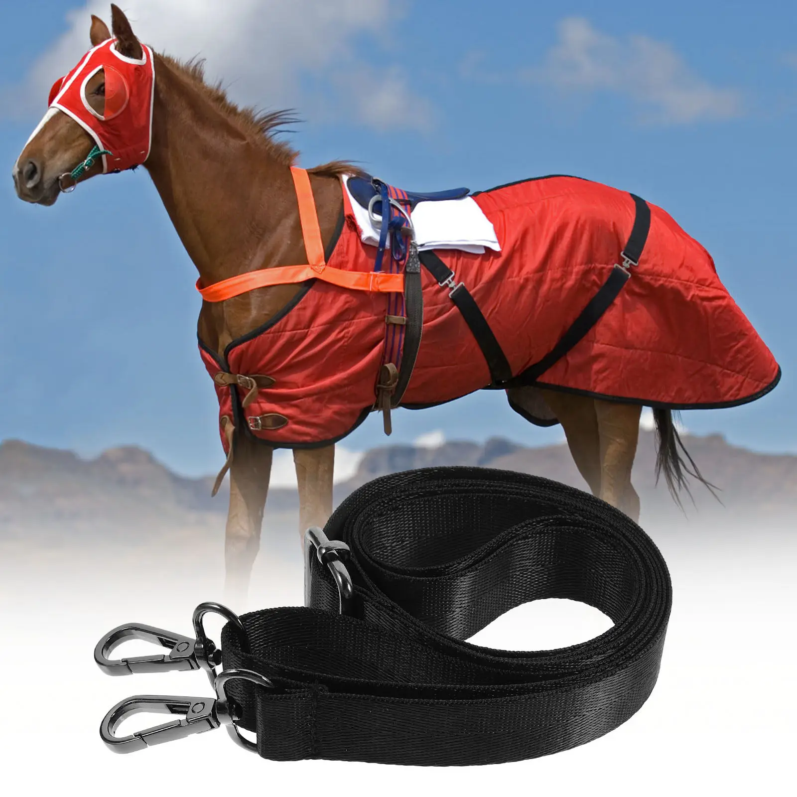 4Pcs Adjustable Elastic Legs Strap for Horse Blanket Premium Nylon Material Metal Snap Buckle Closure Horse Blanket Fixing
