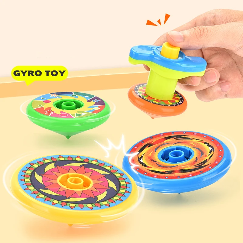 New Stacked Spinning Top Launcher Gyroscope Set Toy Funny Kids Parent-child Interaction Toys Flying Stacking Games Party Gifts