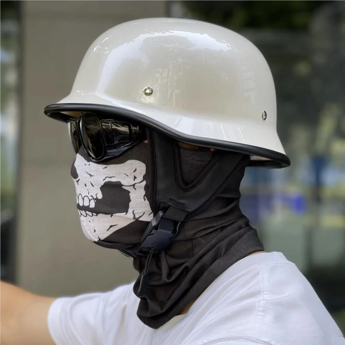 Chaos bor ha nfree summer scoop helmet melon rind electroplating retro machine rider rider helmet ray