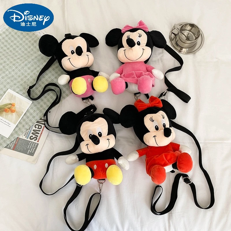 

Disney Kawaii Микки Маус Микки Минни плюшевый рюкзак для девочек сердце кукла рюкзак лучший подарок на день рождения Рождественский подарок