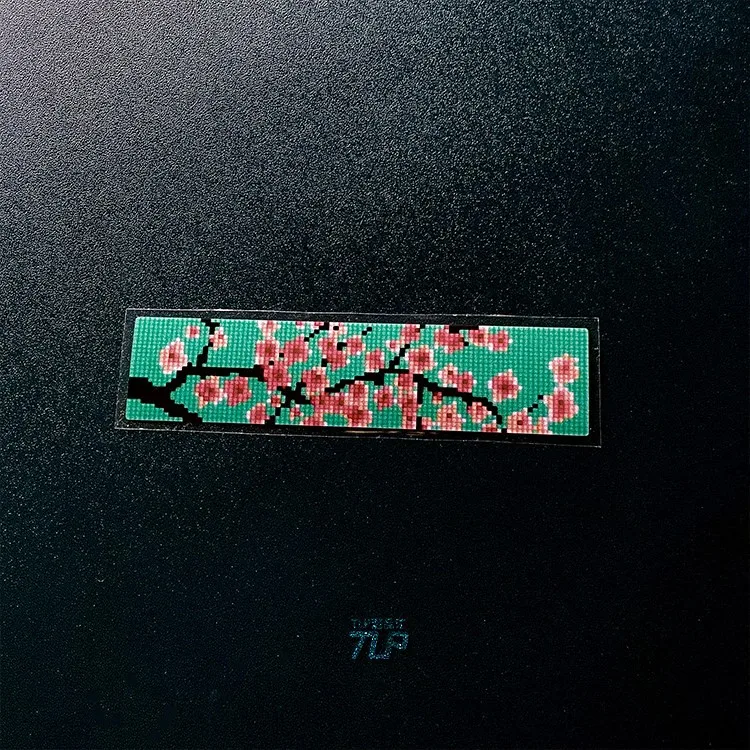 Retlper Reflective Car Sticker Plum Blossom Tree Spring Plum Pixel Mosaic Screen Style Waterproof Flat Sticker