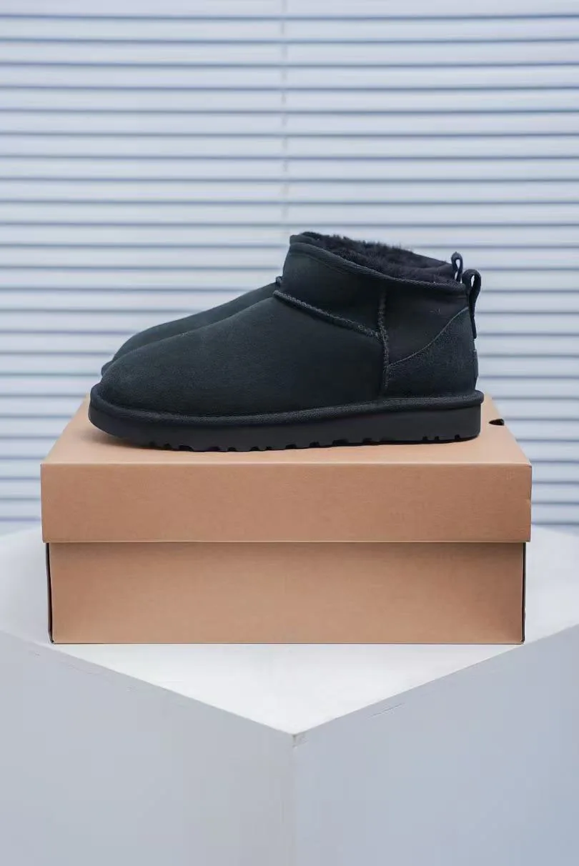 2025 New Australia Winter design mini snow boots Cow Suede Leather Women classic  Brand Ankle boots outdoors comfy sheep fur