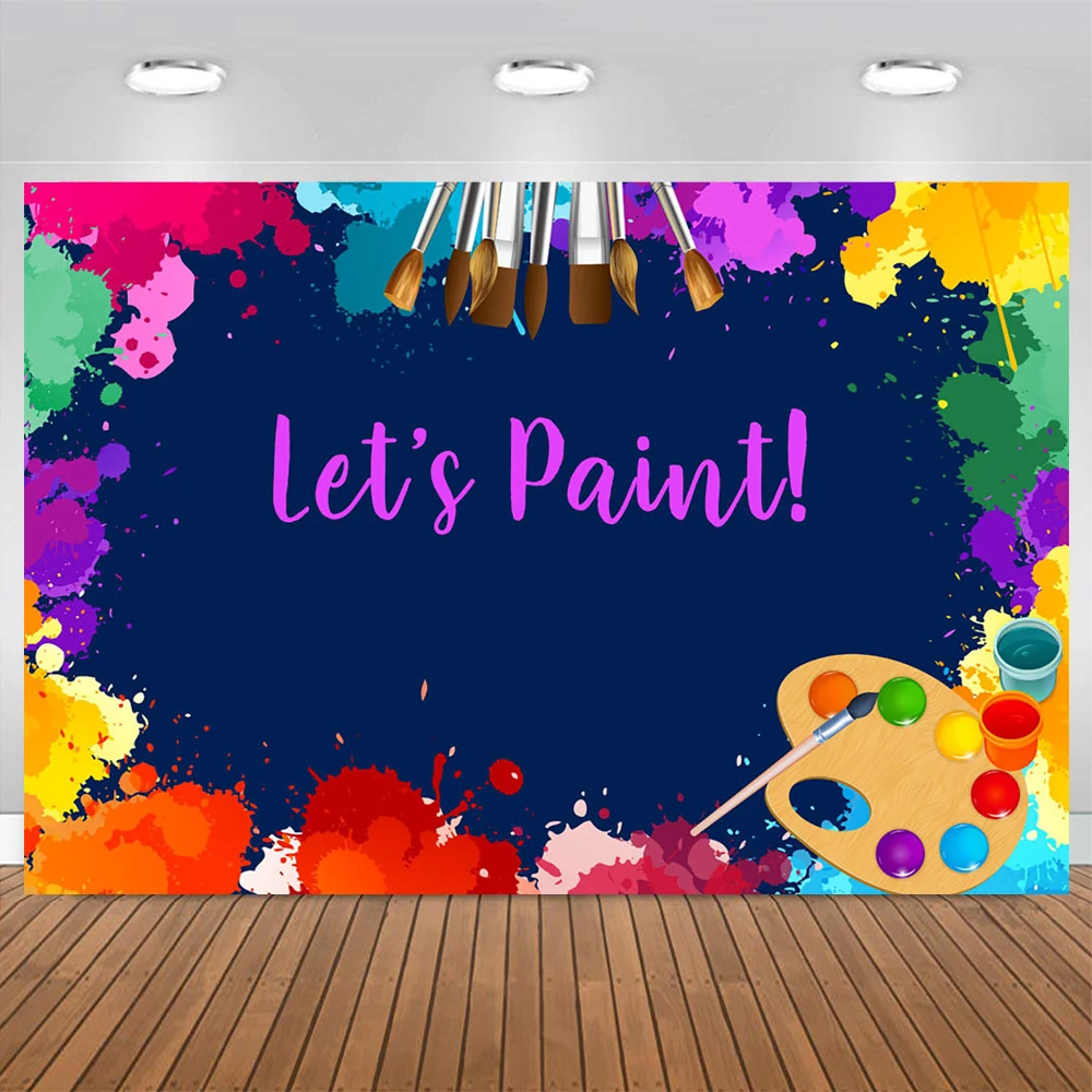 Painting Theme Party Decoration Photography Background Graffiti Color Backdrop Banner Baby Birthday Student School Studio Photo