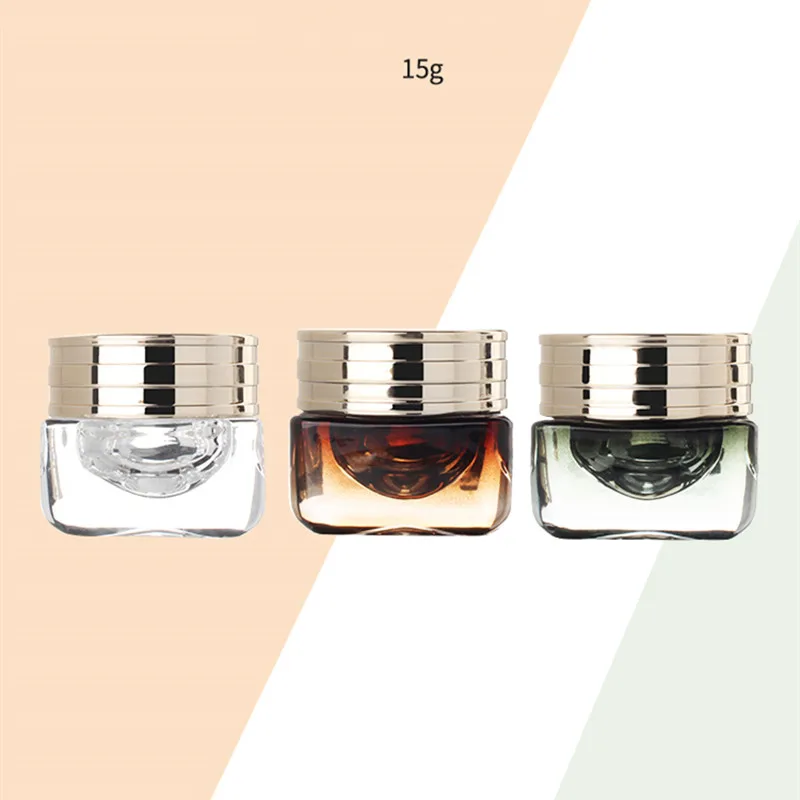 

10/20pcs 15g Empty Cream Jar High-end Glass Eye Cream Bottle Brown Face Skin Care Mini Cosmetic Container Makeup Travel Portable
