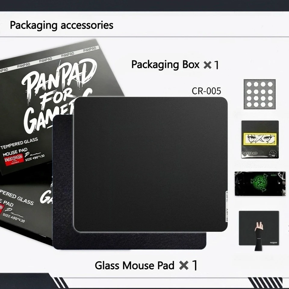 WALLHACK CR-005 Glass Gaming Mouse Pad 3mm 2.5D Copy Reproduced
