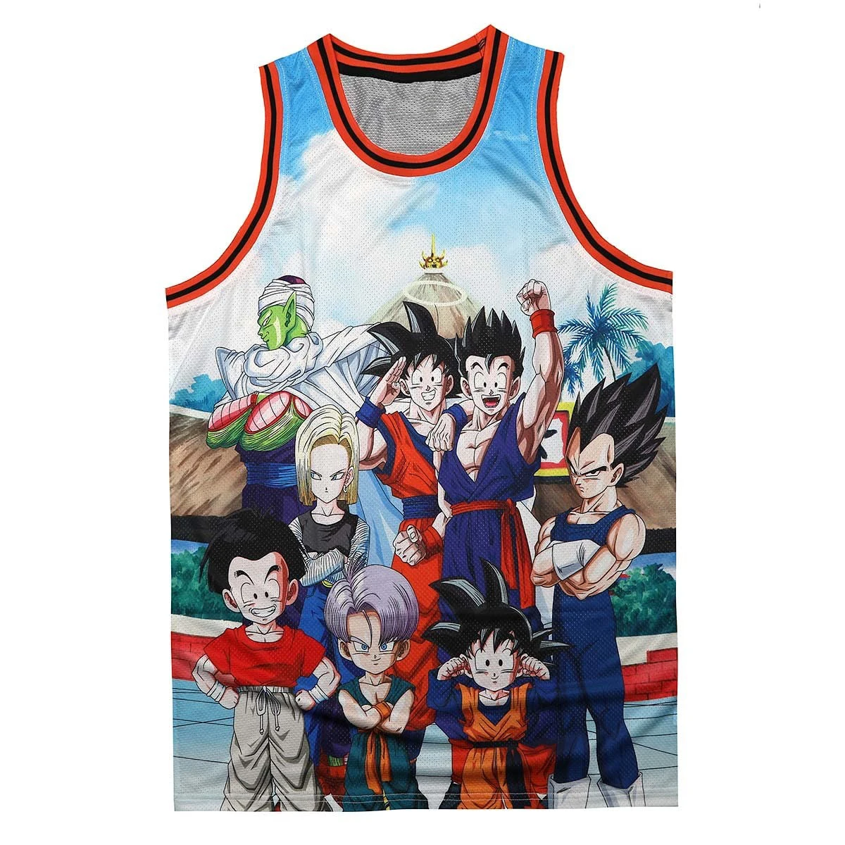 Bandai Tenkaichi Budokai Dragon Ball Z Anime - Chaleco deportivo con estampado completo para adultos y niños, de verano, de secado rápido, suave, cómodo y ligero