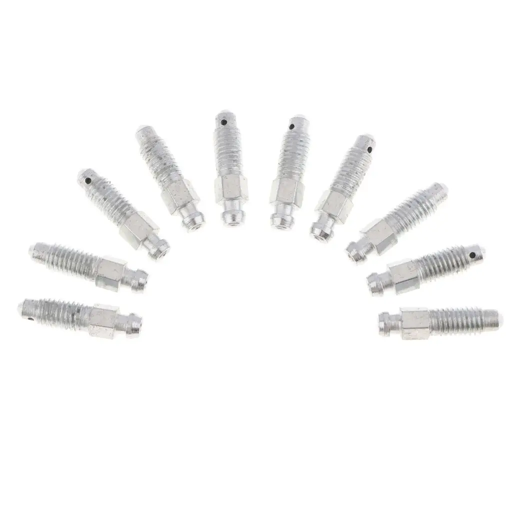 10 Pieces M8* Car Front Rear Brake Caliper Bleeder Screws Silver