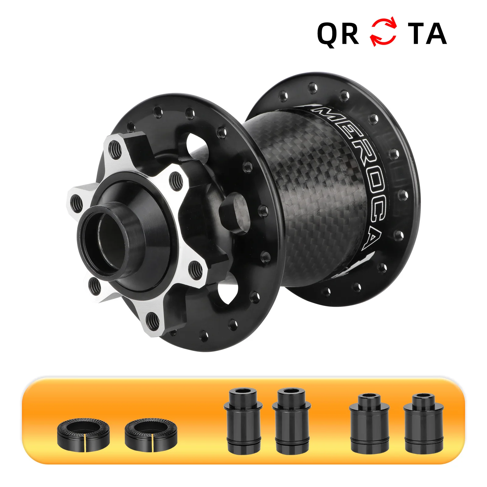 MEROCA Carbon Fiber Bicycle Hub 32 Holes With Barrel Shaft Quick Release Adapter 120 Sound 8/9/10/11 Speed Mountain Bike Hub