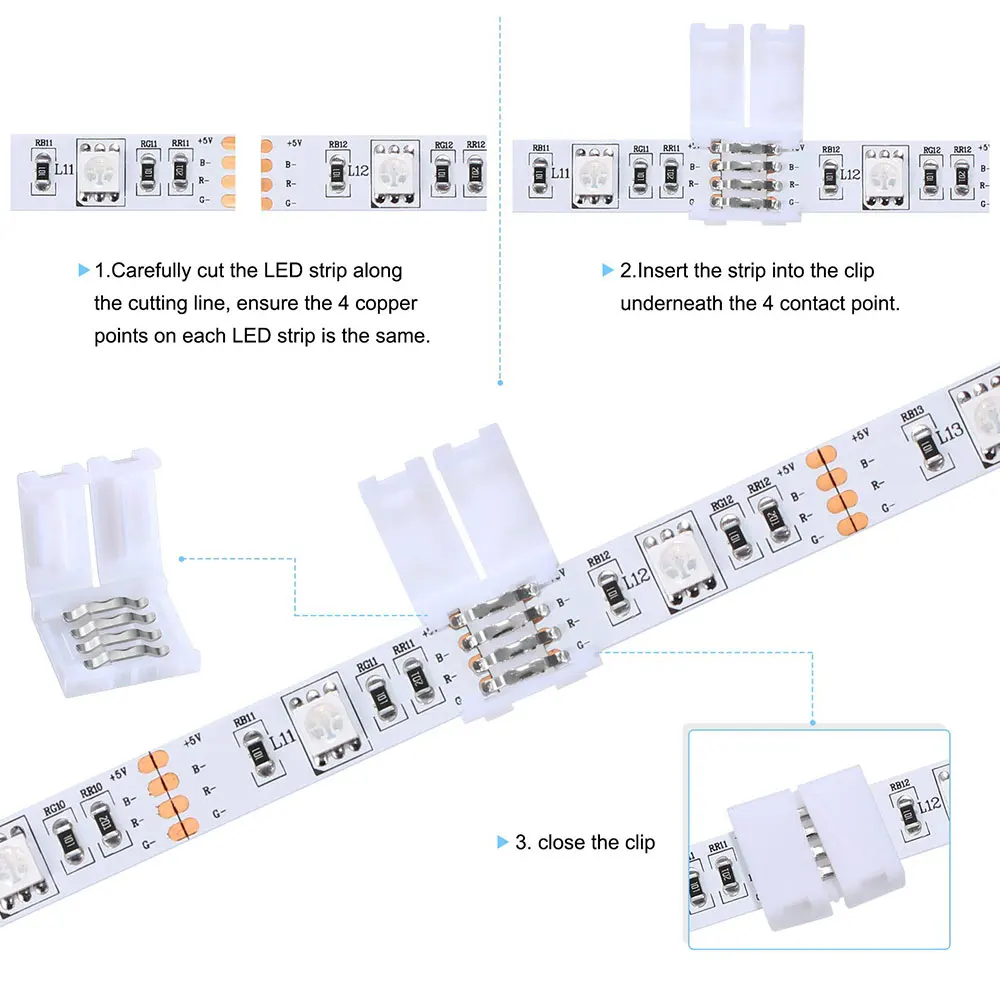 Złącze taśmy LED 2PIN 3PIN 4PIN 5PIN L/T/X kształt złącze narożne taśmy LED akcesoria lutowane nadaje się do WS2811 RGB