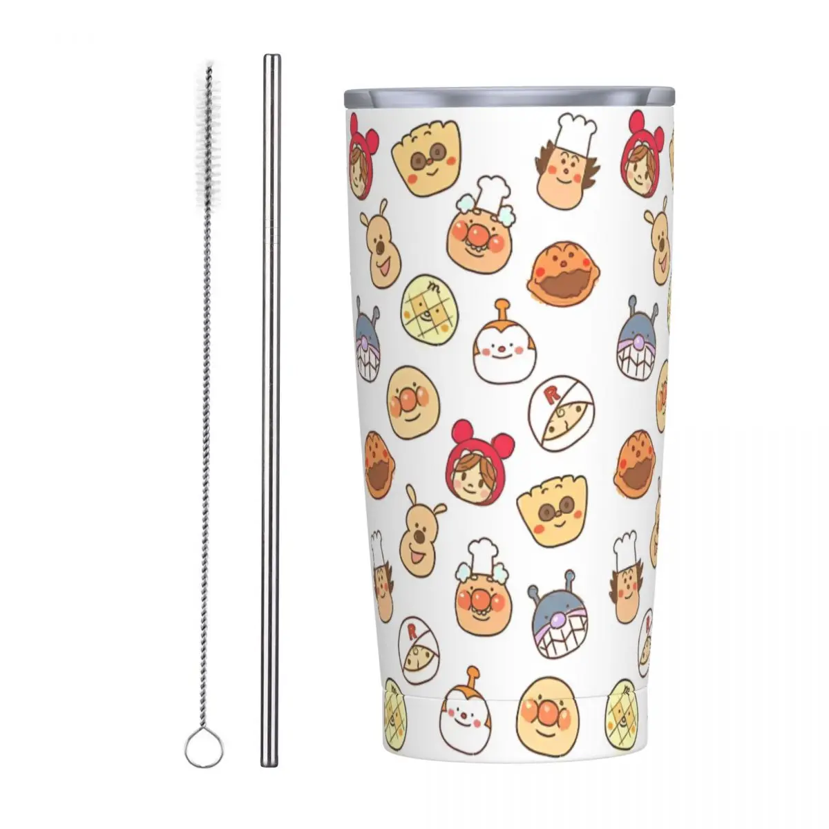 Stainless Steel Tumbler Anpanman Baikinman Collages Coffee Mug Portable Cold and Hot Mugs Cup Beach Design Water Bottle