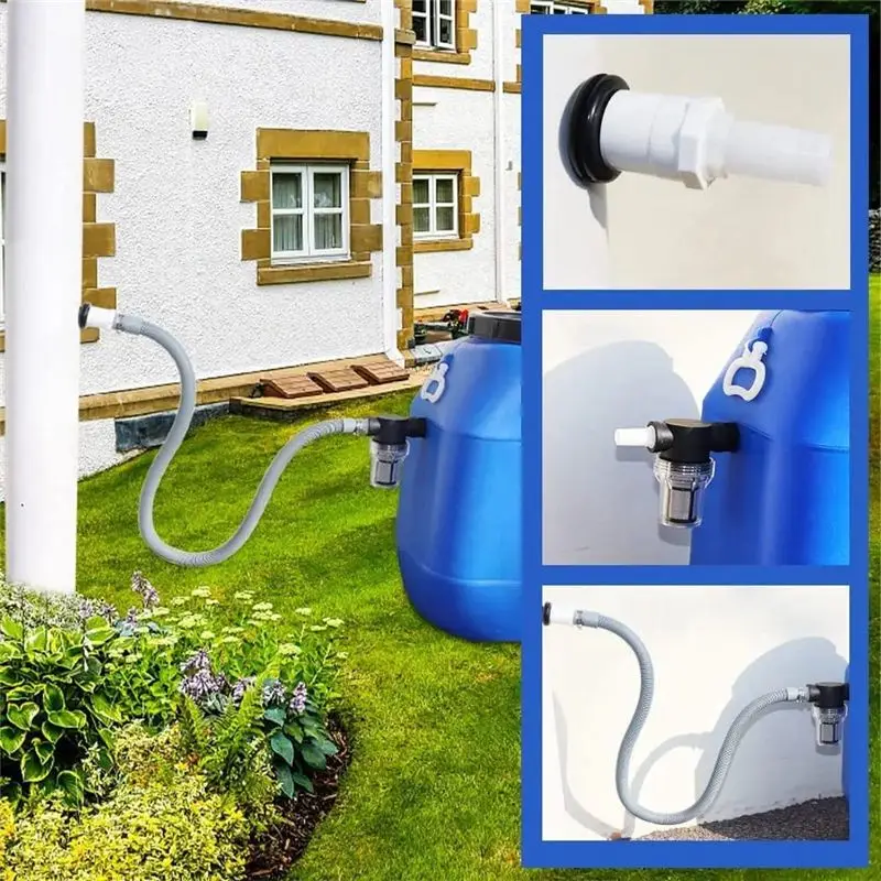 M12K-Rain Catcher Rain Barrel Diverter Rainwater Collection System 1 Set 110Mm Flex Hose Durable Sealing Rubber Ring Easy To Use
