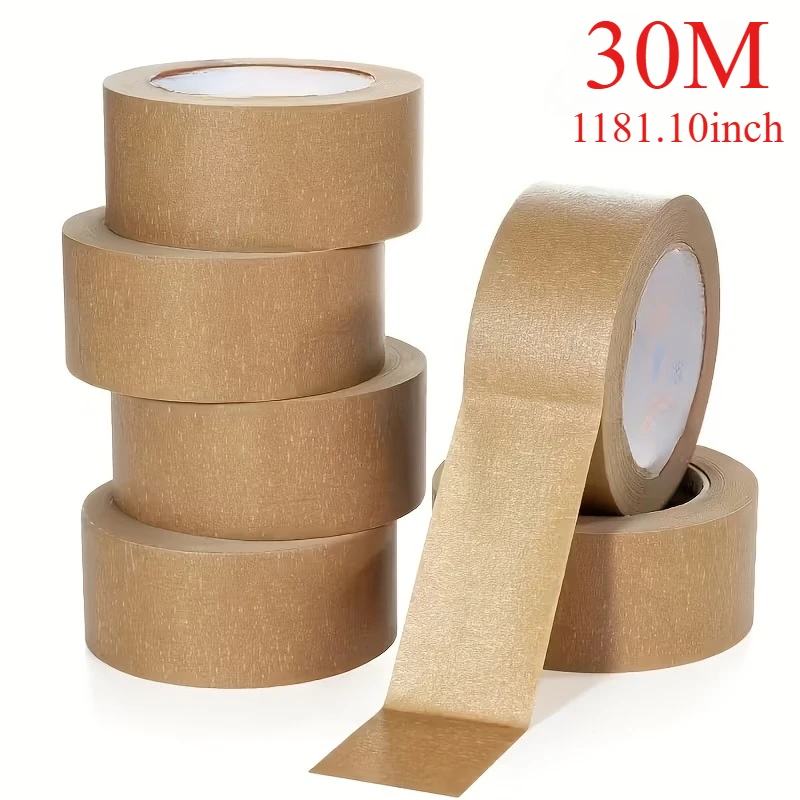 Water-free High Tack Kraft Paper Tape, Tearable & Writable Masking Packing Tape for Carton Sealing