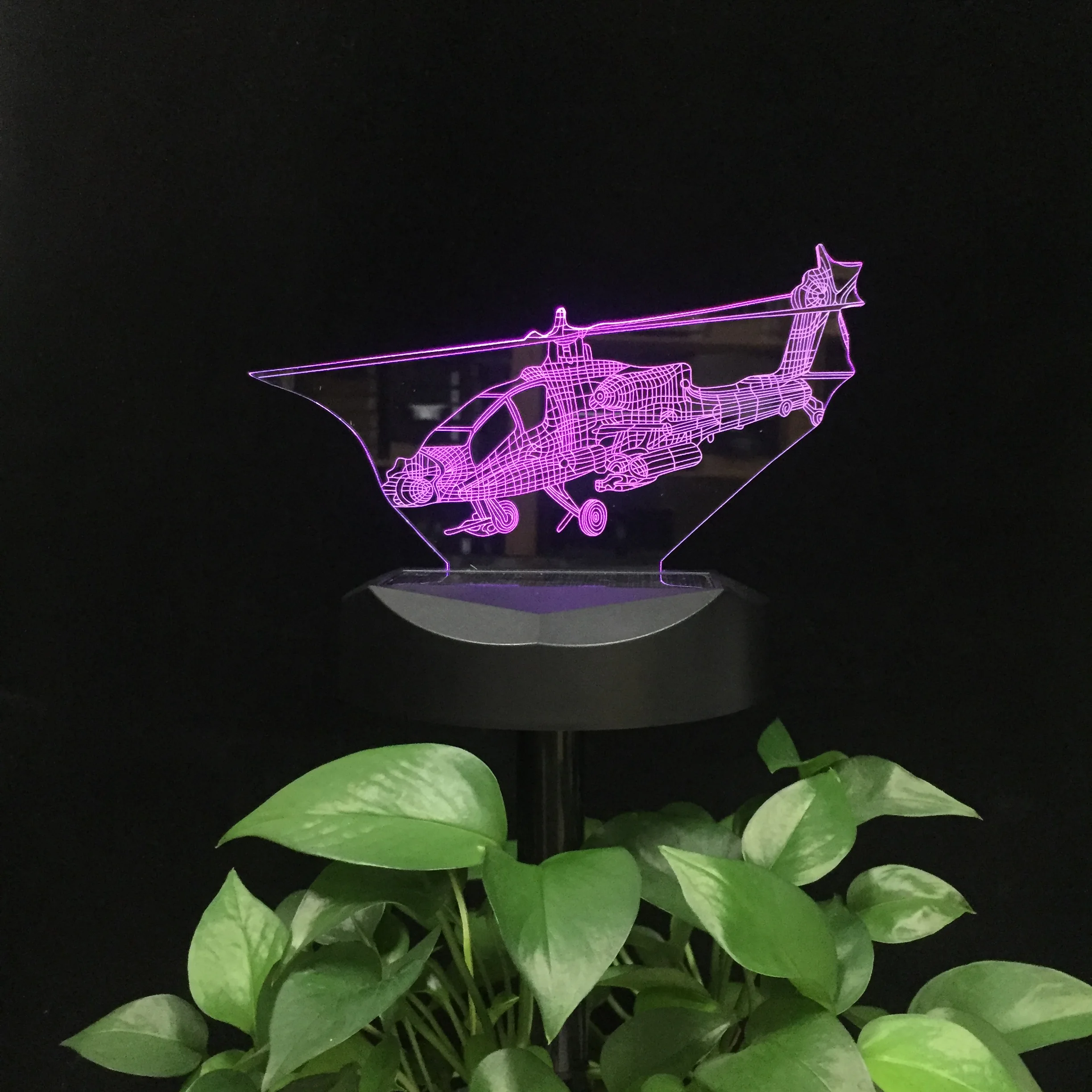 Helicopter Newest Plane Airplane Solar Powered Landscape Lighting Garden Light 3D LED Night Lamp Waterproof for Yard Gift