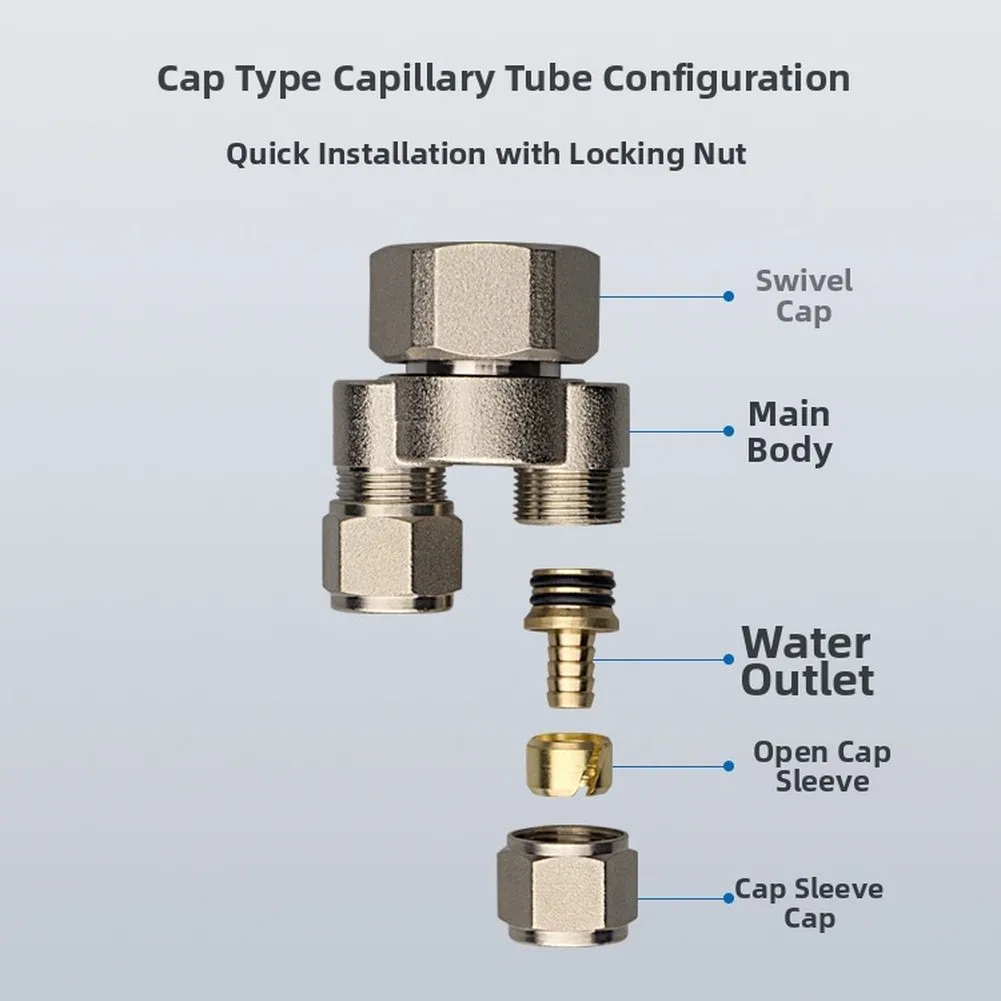 Copper Water Distributor Capillary Tube Connector Manifold Capillary Joint Even Heat Dissipation Underfloor Heating Adapter