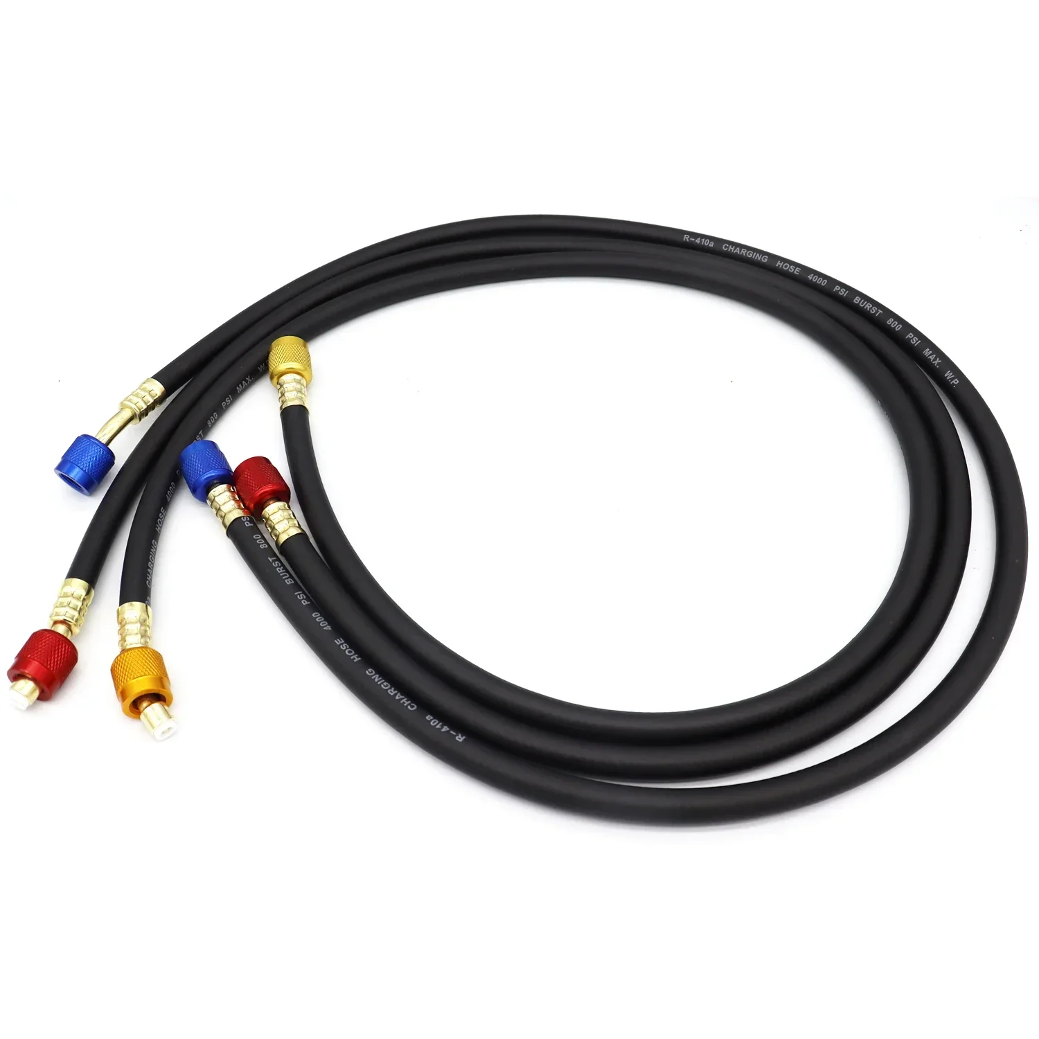 R410A AC Charging Hose Set 1/4\'\' SAE 800 PSI for HVAC Air Condition Refrigerant Hoses R134A R12 R22 R502 Air Condition