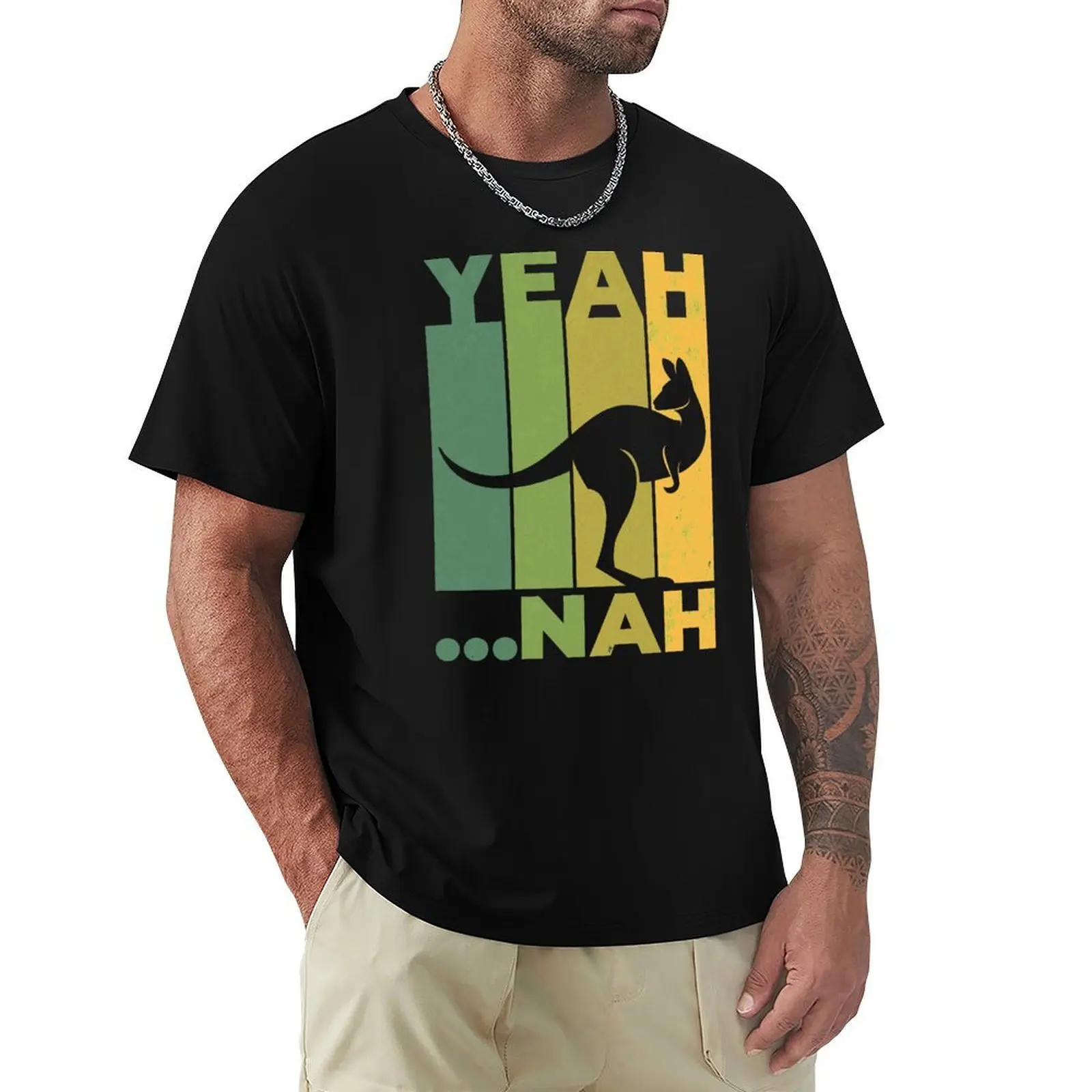 Yeah Nah - Australian Sayings - Funny Australian Kangaroo T-Shirt plus sizes cheap stuff hippie clothes mens cotton t shirts