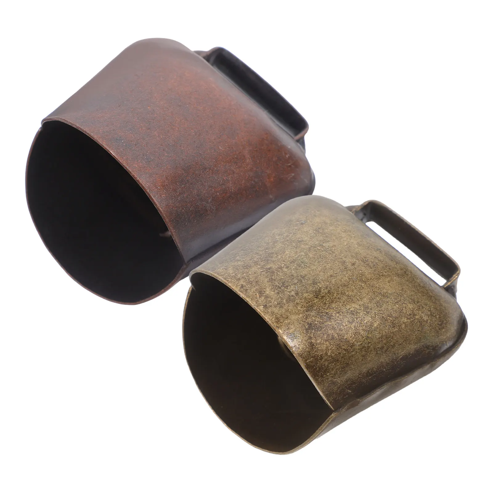 2Pcs Elegant Bright Iron Bells for Cows Sheep Horses Anti-Theft Farming Supplies Portable Grazing Bells Long-Distance Sound