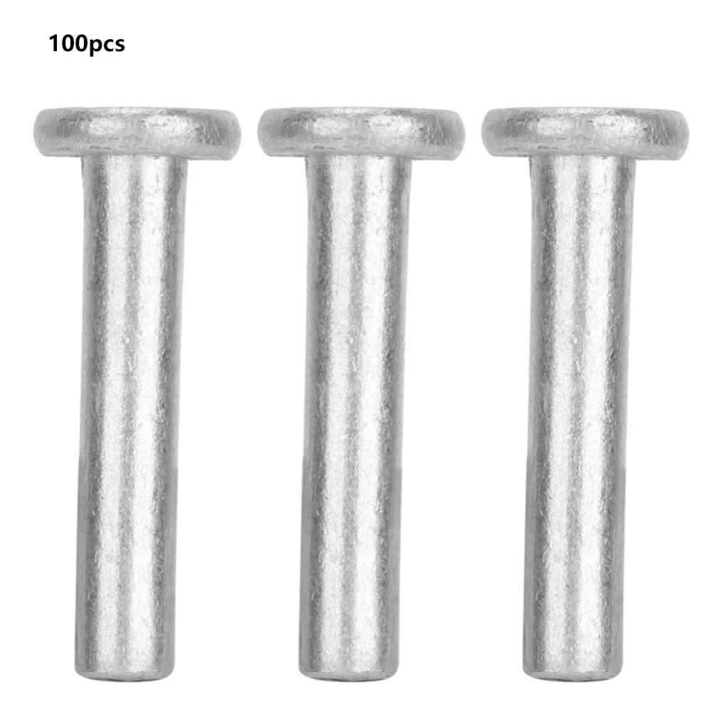 100pcs Solid Boat Repair Flat Head Rivets Industrial Use Durable Solid Rivets Aluminum Rivets For Fire Fighting