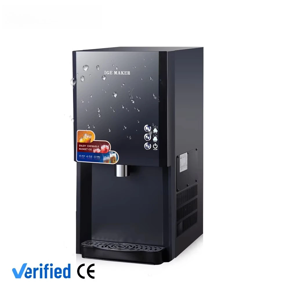 High Quality 120KG/24h Compact  Chewable Ice Dispenser Self-Cleaning Pebble Ice Maker Machine  for Home Party