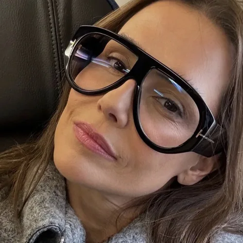 Imagen 1 del producto 2025 nuevo marco de gafas de luz plana en forma de sapo en forma de T, marco de gafas de protección contra luz azul retro simple para mujer