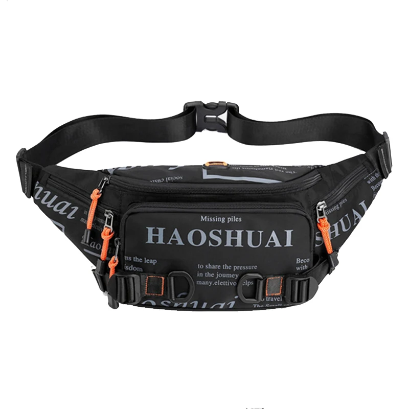 High Quality Nylon Fanny Pack Sling Chest Bum Bag for Men Waterproof Multi-purpose Travel Male Hip Belt Waist Pack Bags Running