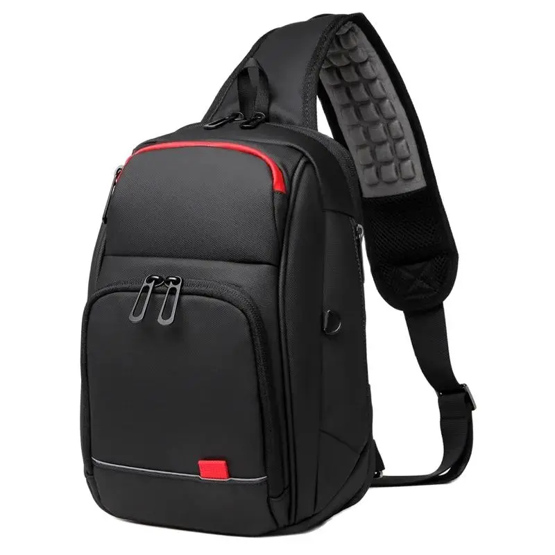 New men's iPad computer chest bag, business shoulder bag, large capacity diagonal backpack, breathable and splash proof leisure