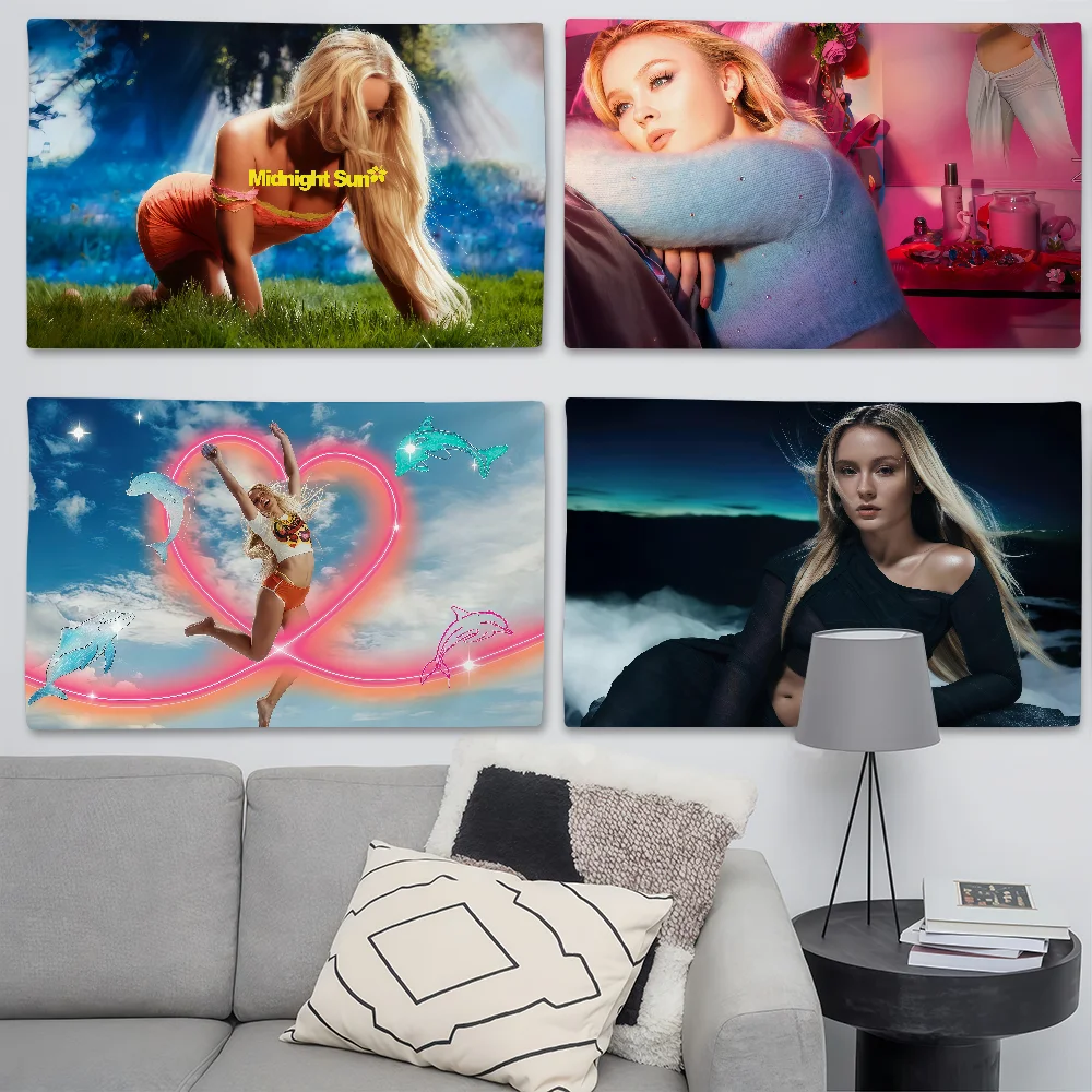 Sängerin Z-Zara Larsson, Mitternachtssonnenflagge, geeignet für Geburtstagsfeiern, Wohnzimmer, Schlafzimmer und Outdoor-Camping-Dekorationen