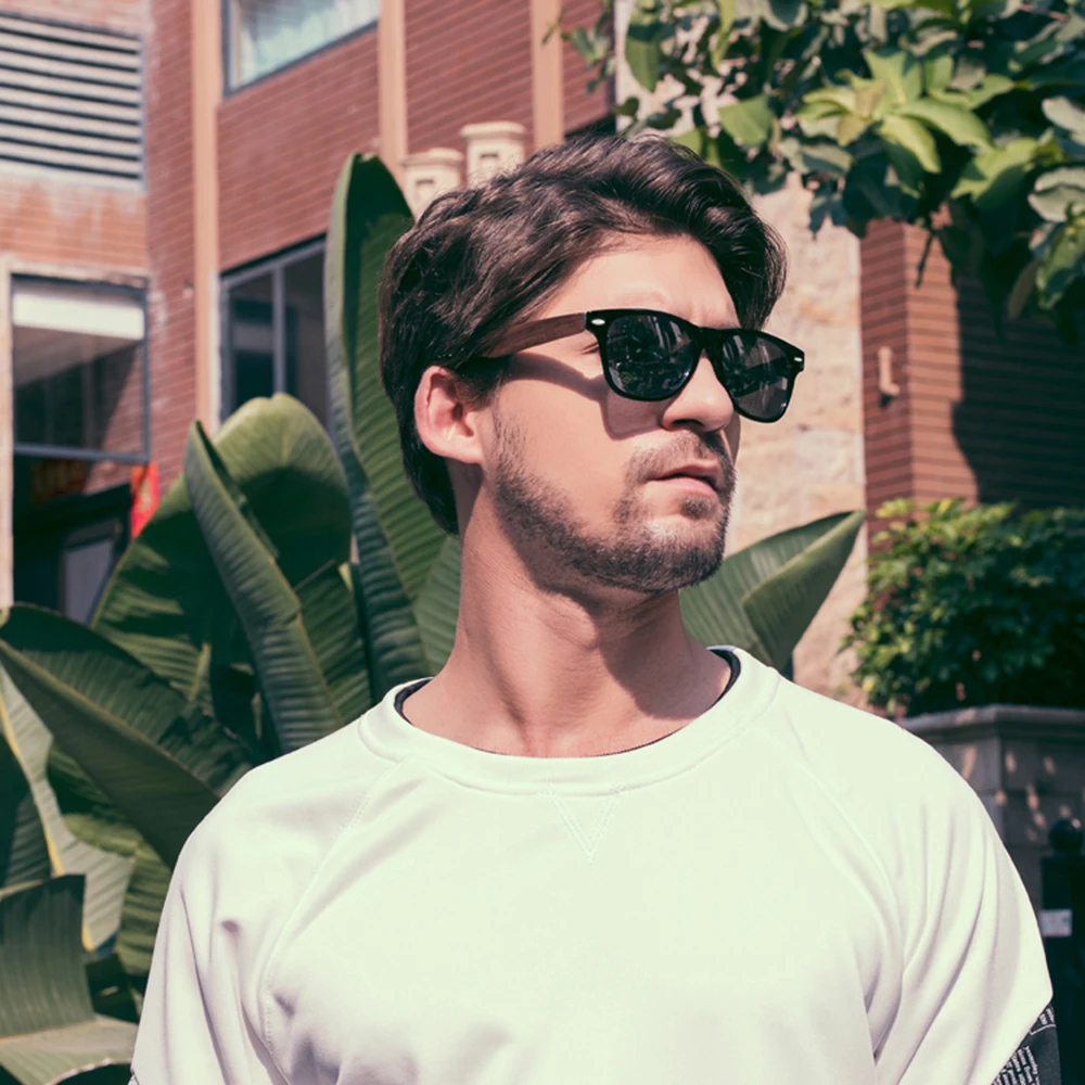 GM-gafas de sol de madera de nogal hechas a mano para hombre y mujer, lentes de sol polarizadas con espejo, diseño Vintage, UV400