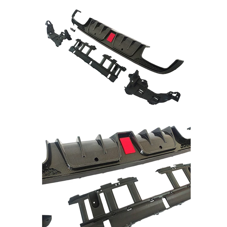 Mass Production C63 Style Rear Diffuser with Tail Pipes Exhaust for C Class W205 Coupe 2015-2021 Sport 4