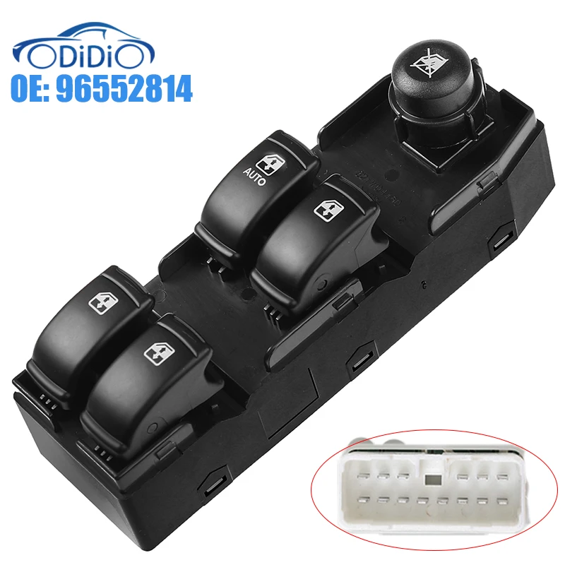 ODIDIO 96552814 14 Pins Front Left Electric Main Switch Window Master Switch Lifter For Buick Chevrolet Optra Daewoo Lacetti