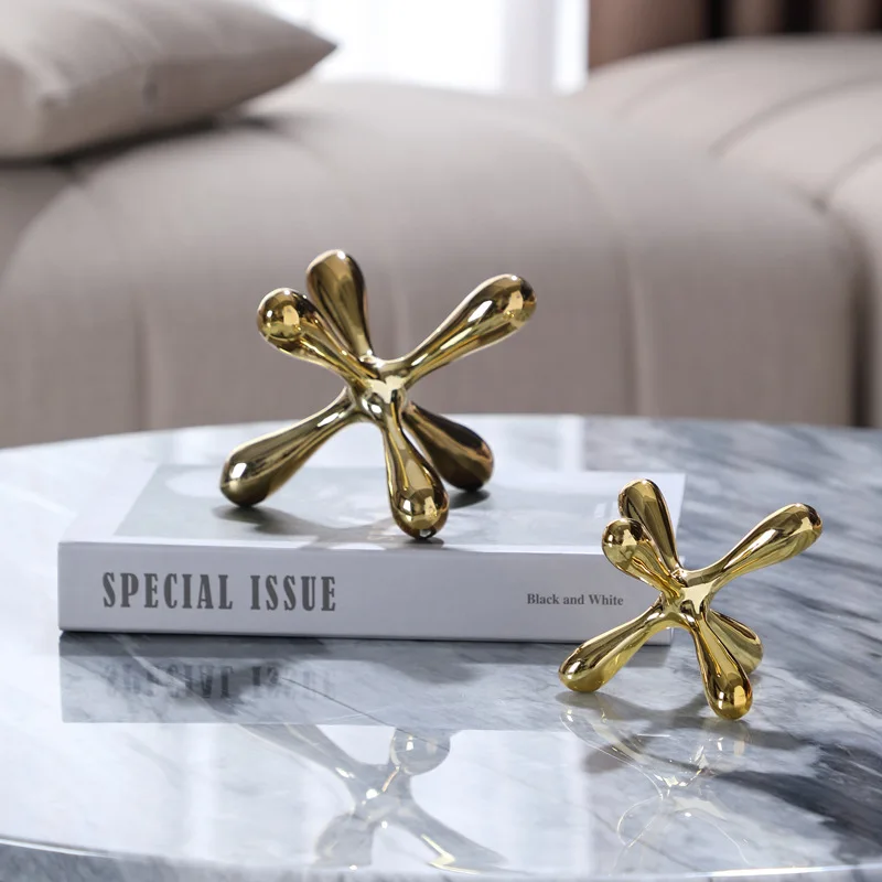 Modern simple European point and line ball geometric radial resin ornament, soft decoration in the sales office