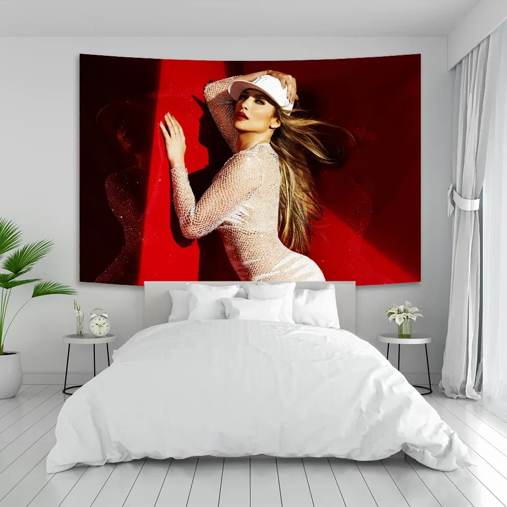 American Actor Jennifer Lopezs Tapestry Wall Art Poster Room Aesthetic Painting Bedroom Tapestries Living Room Walls Decorative