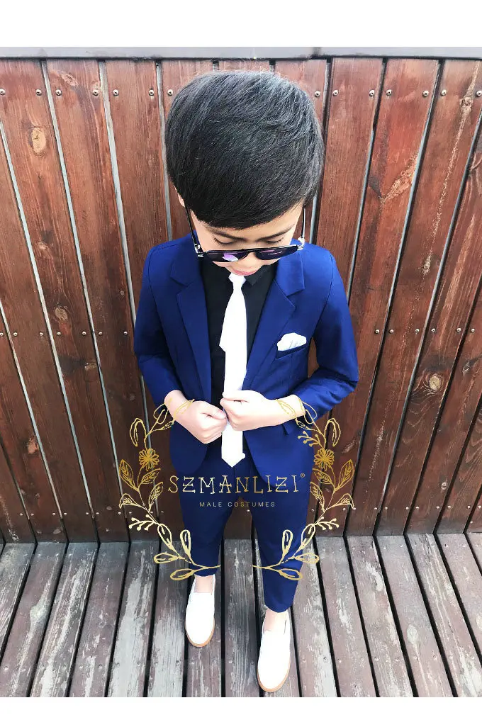 Boys Suit 2 Piece Tuxedo For Wedding Jacket Pants Party Kids Blazer Set Custom Child Suit Clothes Roupa Infantil Pra Menino