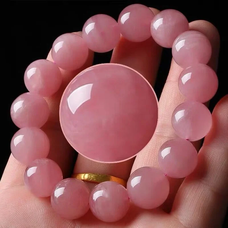 Natural Pink Crystal Loose Beads Peach Blossom Special-Interest Design Girlfriends Bracelet