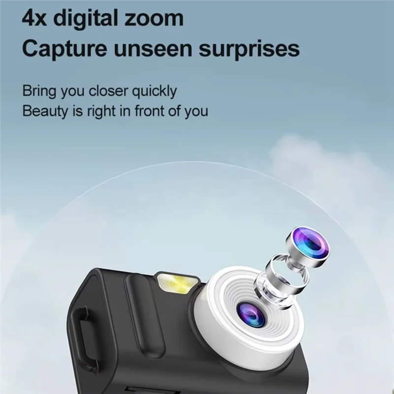 【Exclusive!】LED Fill Light Mini Camera HD 1080P 0.96 Inch Screen Indoor Home Outdoor Sports Video Recorder Retro Style
