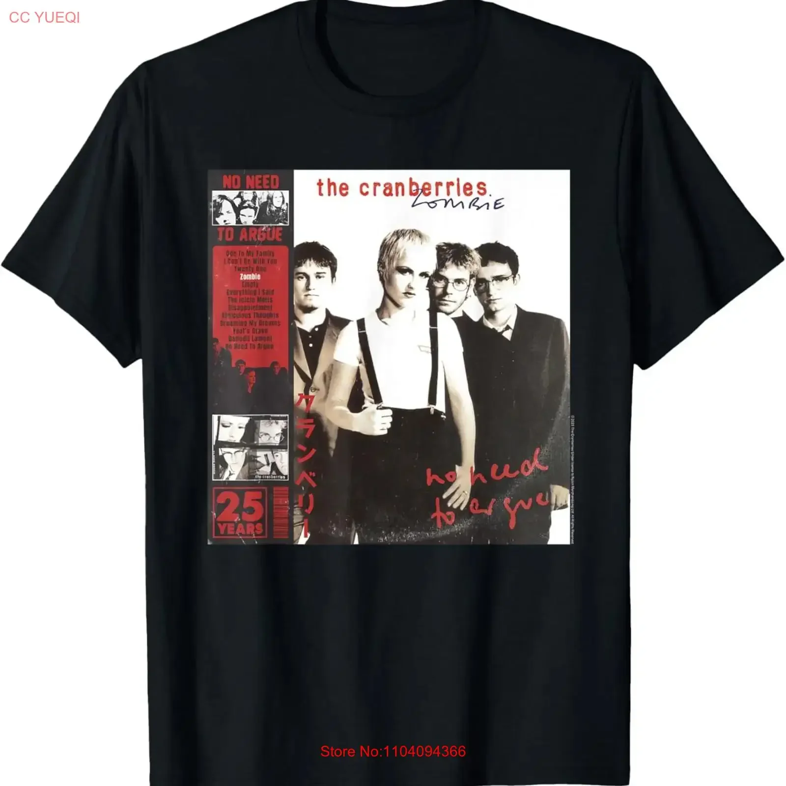 The Cranberries No Need to Argue Album Vintage Band T Shirt vintage Washed Soft Stylish designer clothes Versatile Breathable