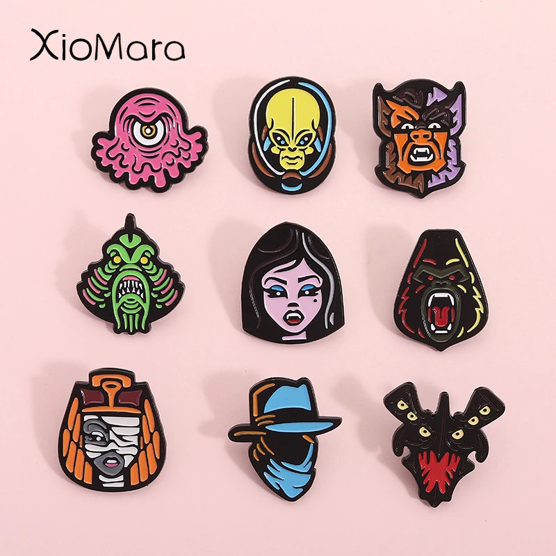 الخيال العلمي فيلم الرعب الخيال مصاص دماء المينا دبابيس غامضة الخيال الوحش موضوع دبابيس التلبيب شارات الملابس المشجعين المجوهرات هدية