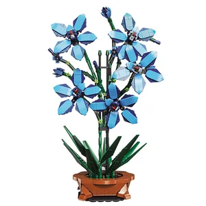 Children's plant bouquet, bonsai building blocks, bricks toys, city creative, creativity, cymbidium, faberi 10 Main Sales Flower Lego - №10