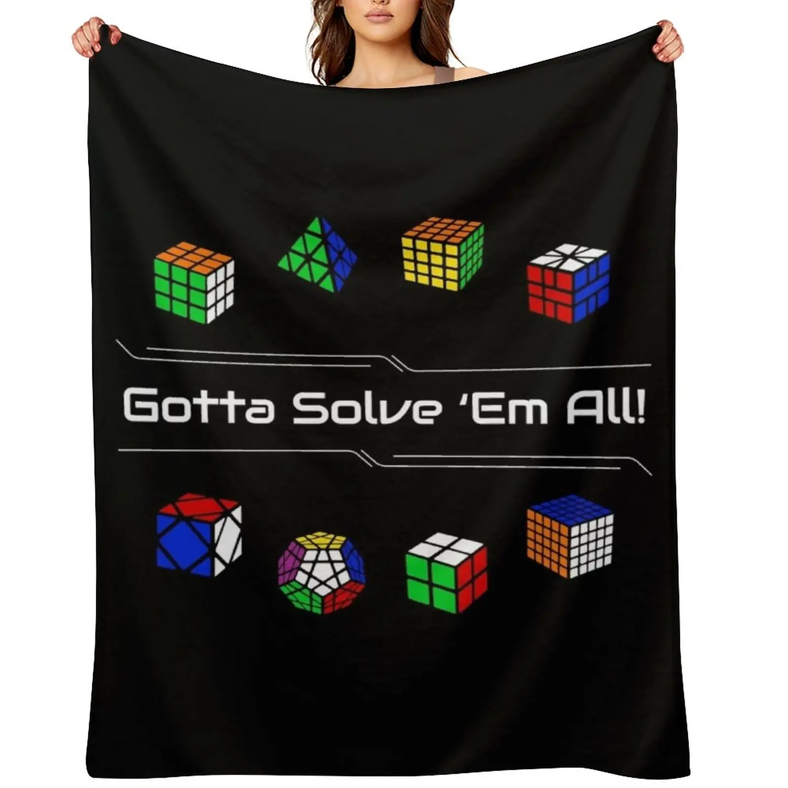 

Gotta Solve 'Em All! Puzzles Throw Blanket Winter beds Cute Plaid Blankets Sofas Of Decoration Thin Blankets