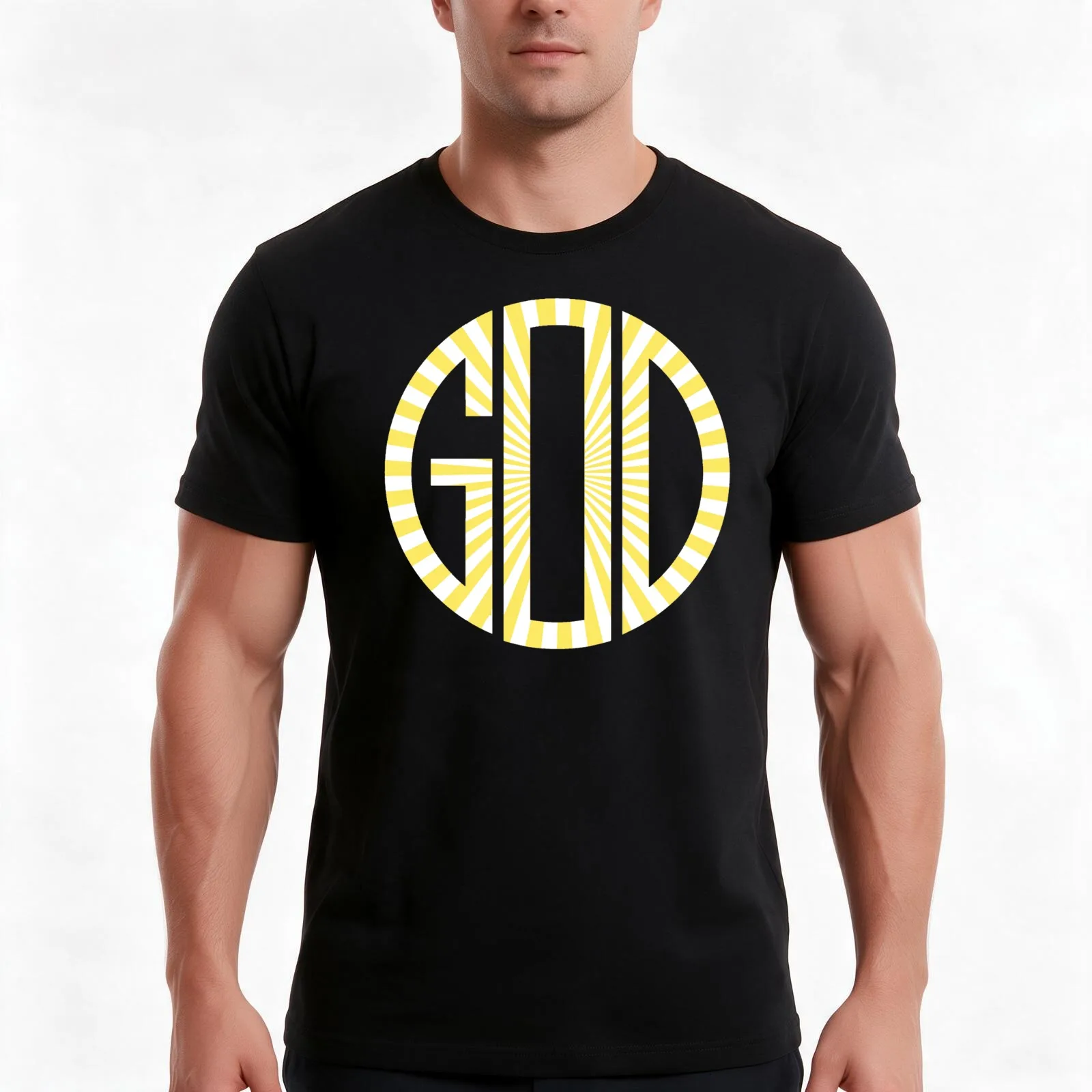 God-all glory to God-monogram-circle pattern-power of God T-Shirt Summer Casual Cotton Tee Oversized Streetwear Tops