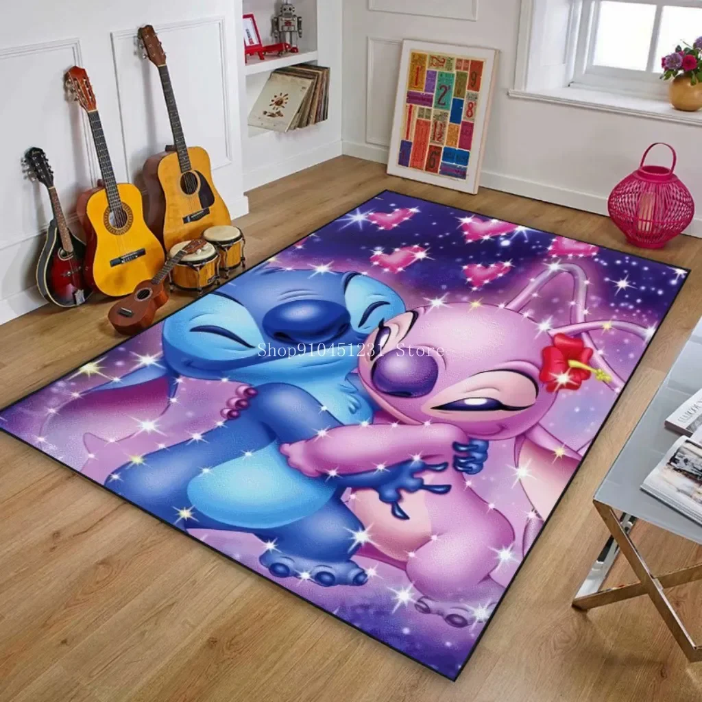 80x160cm Lilo Stitch Kids Playmat tappeto lavabile tappeto per soggiorno stampa moderna tappeto da pavimento geometrico tappeto ragazzi ragazze