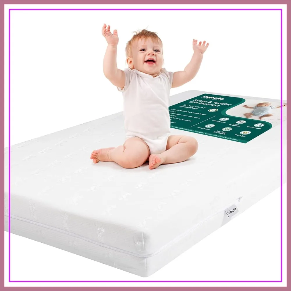 

Breathable Crib Mattress, Dual-Sided, Memory Foam, Waterproof, Removable Machine-Washable Cover, 52" x 27.5"