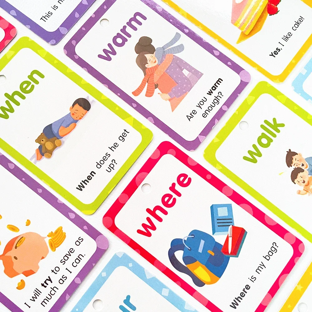 220 PCS English Sight Words learning Card for Preschool Kindergarten Phonics Learning for kids children early educational cards