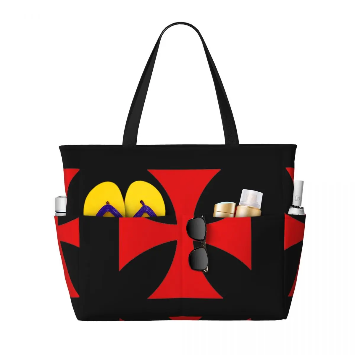 

Medieval Emblem Templar Sofa Ordre Du Temple Cross Beach Tote Bag Sport Yoga Duffle Large Tote Bag Women Travel Bag Fitness bag