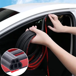 5 Meters Car Door Seal Strips Rubber Sound Insulation Weatherstrip Soundproof Car Seal Strong Adhensive Sticker B Shape 5 Holes