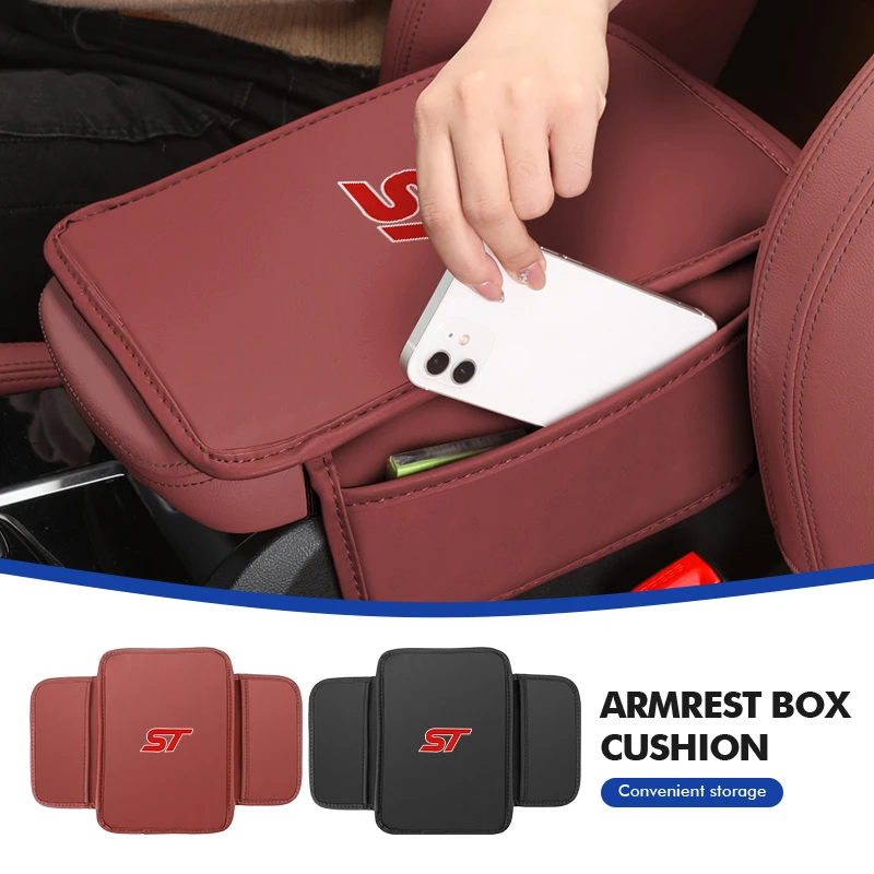 

Car Armrest Box Pad Central Arm Rest Storage Pocket Cover For Ford Fiesta Fusion Kuga Ranger Edge Ghia Taurus ST