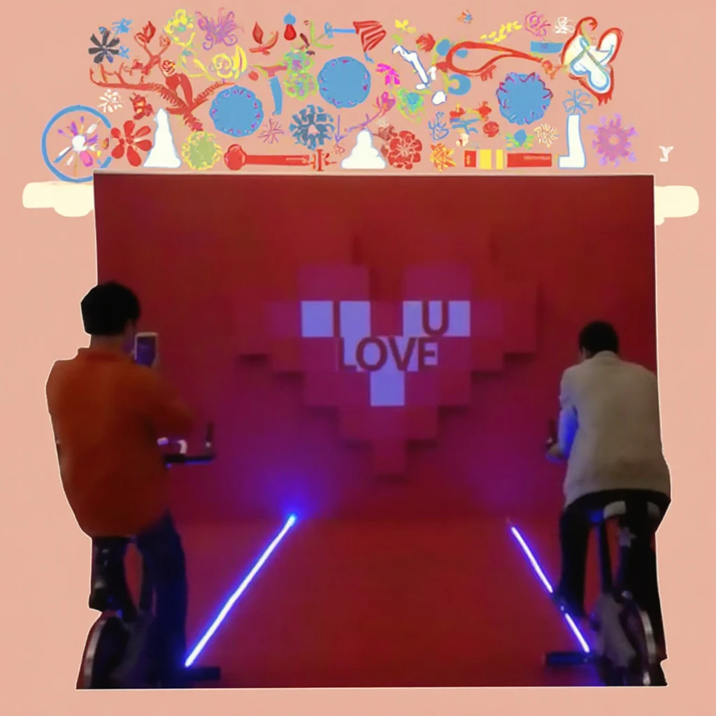 Dynamic Bicycles Generate Electricity to Light up Love, Steps Light up Interactive Games Event Games Carnival Games Event Props