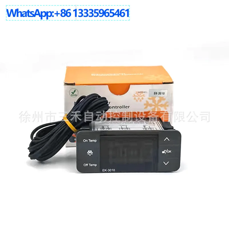 Controlador de temperatura con pantalla táctil, alarma de refrigeración y calefacción para almacenamiento en frío, congelador con sonda EK-3010